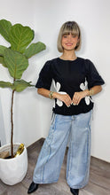 Black Flower Top