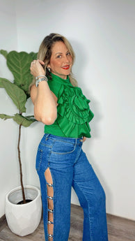 Cut out Silver Sphere Denim