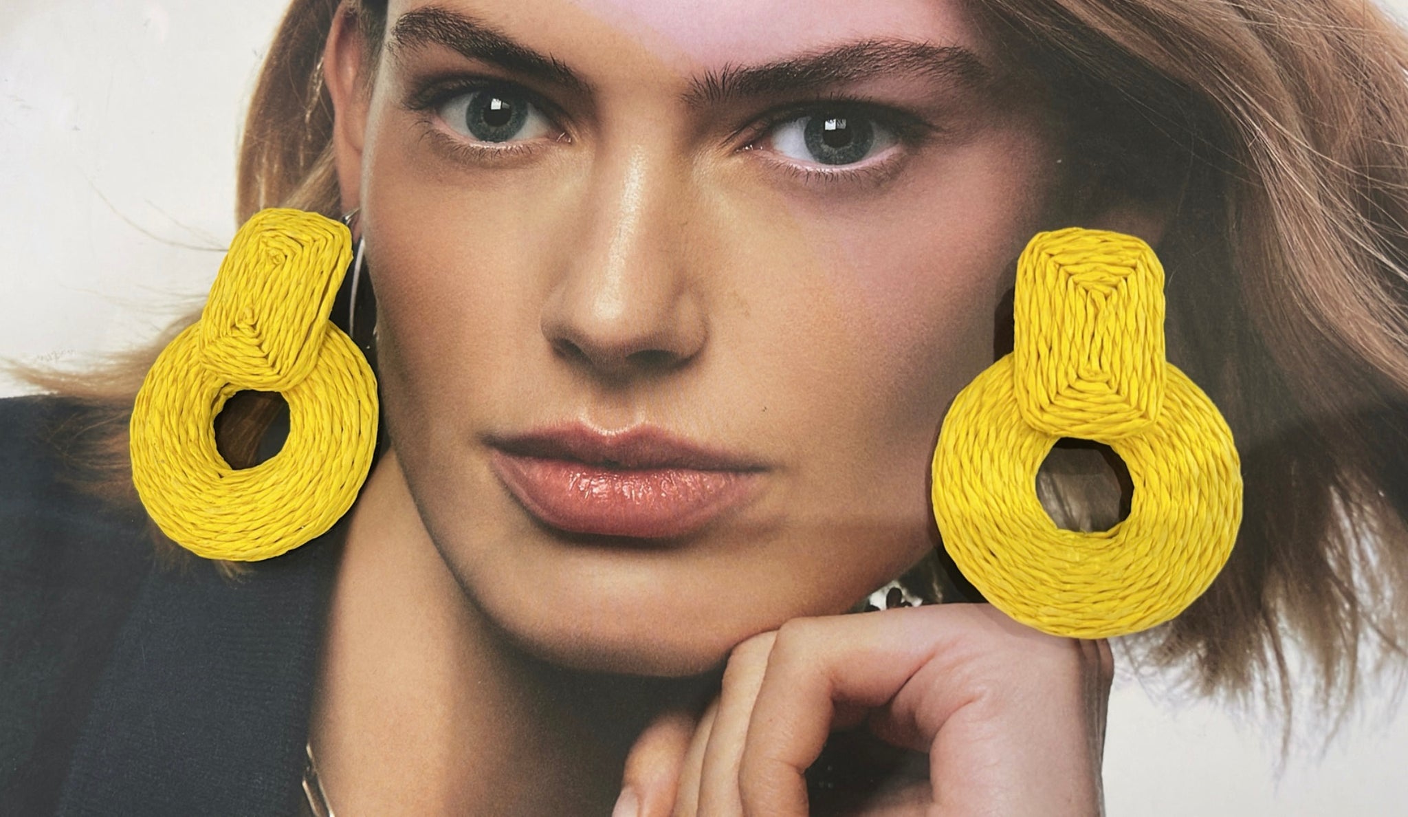 Raffia Yellow Earring