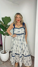Ivory Navy Bow Maxi Dress