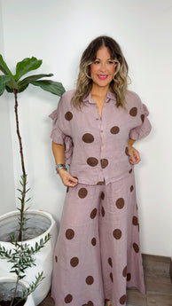 Chico Polka Mauve Linen Set