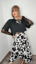 Cow Print Wrap Around Skirt