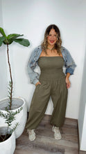 Olive Escape Smocked Jumpsuit