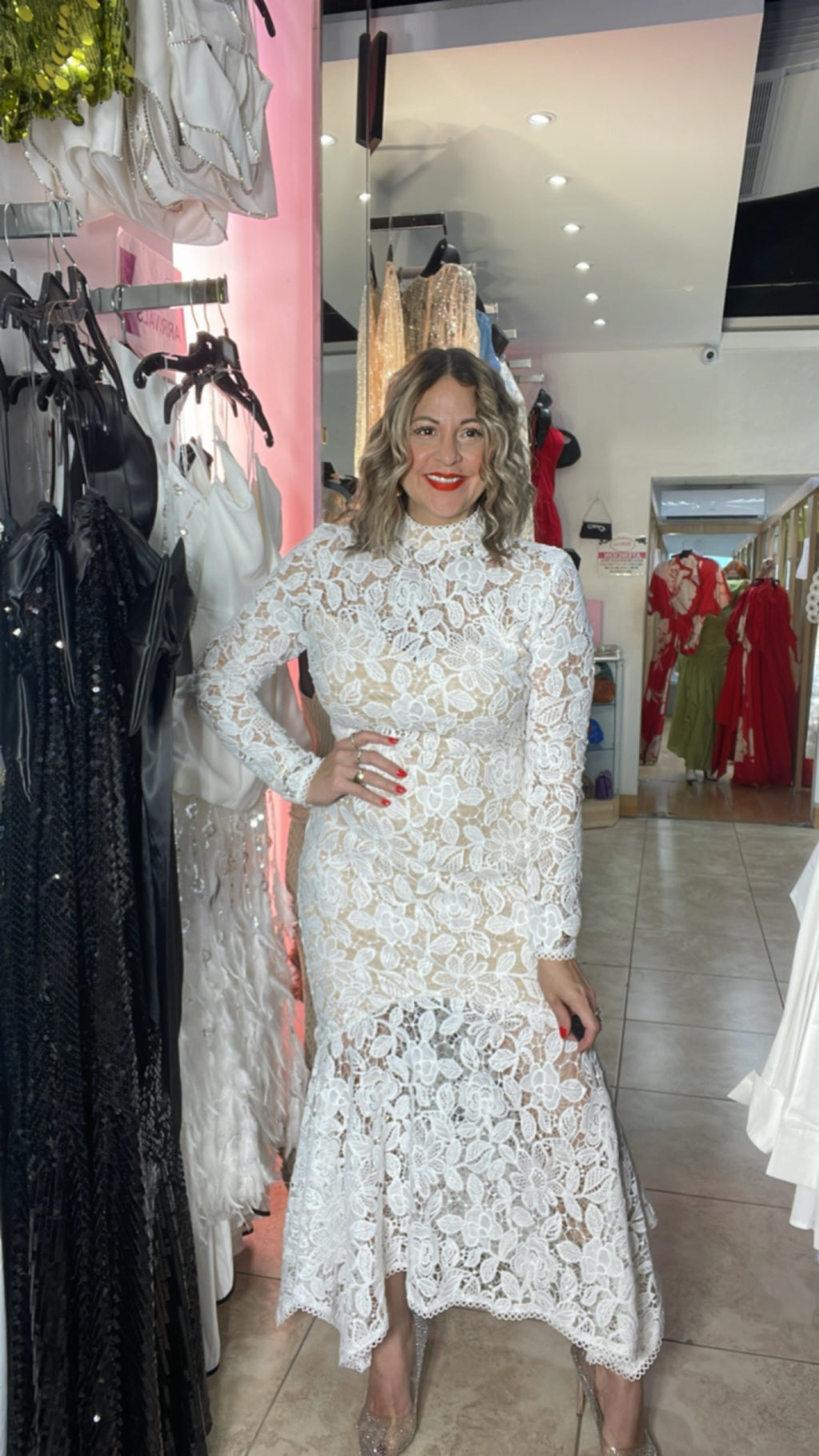White Lace Maxi Dress