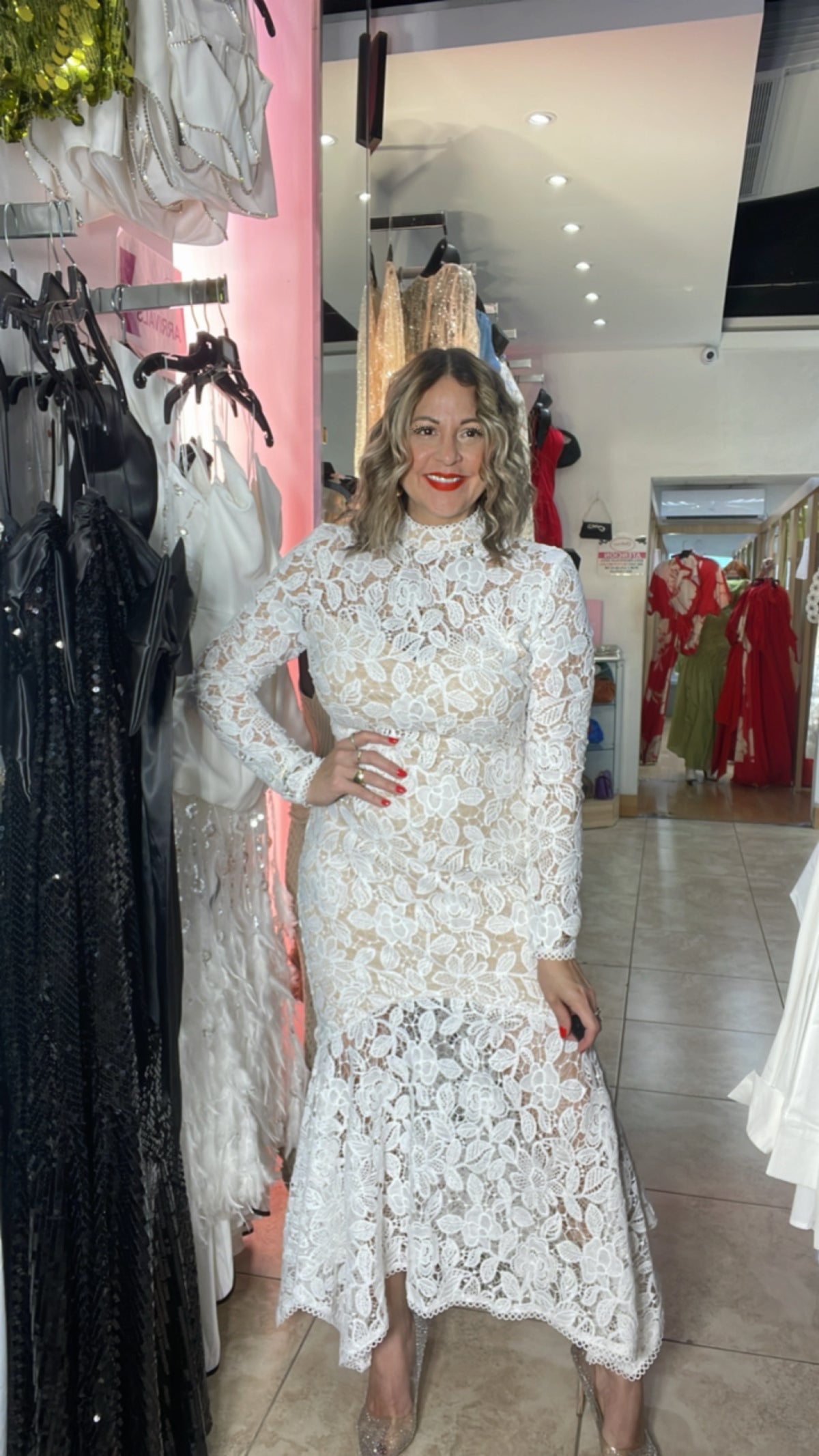 White Lace Maxi Dress