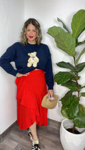 Navy Cream Bear Sweater