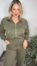 Olive Glam Jacket & Jogger Set