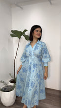 "Bloom Shirt Midi Dress" (Gracia Lt blue)