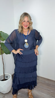 Navy Layering Italy Skirt