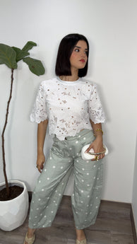Cropped Broderie Anglaise Top