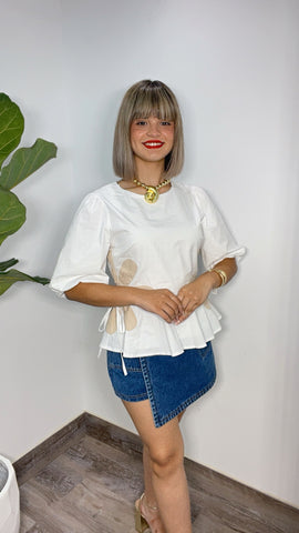 White Almond Flower Top