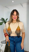 Desert Sunset Beaded Bralette Tee