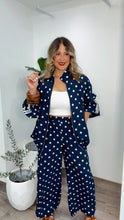 Navy Polka Dot Zip Set