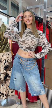 Cow Mesh Top
