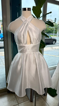 White Elegant Short Dress