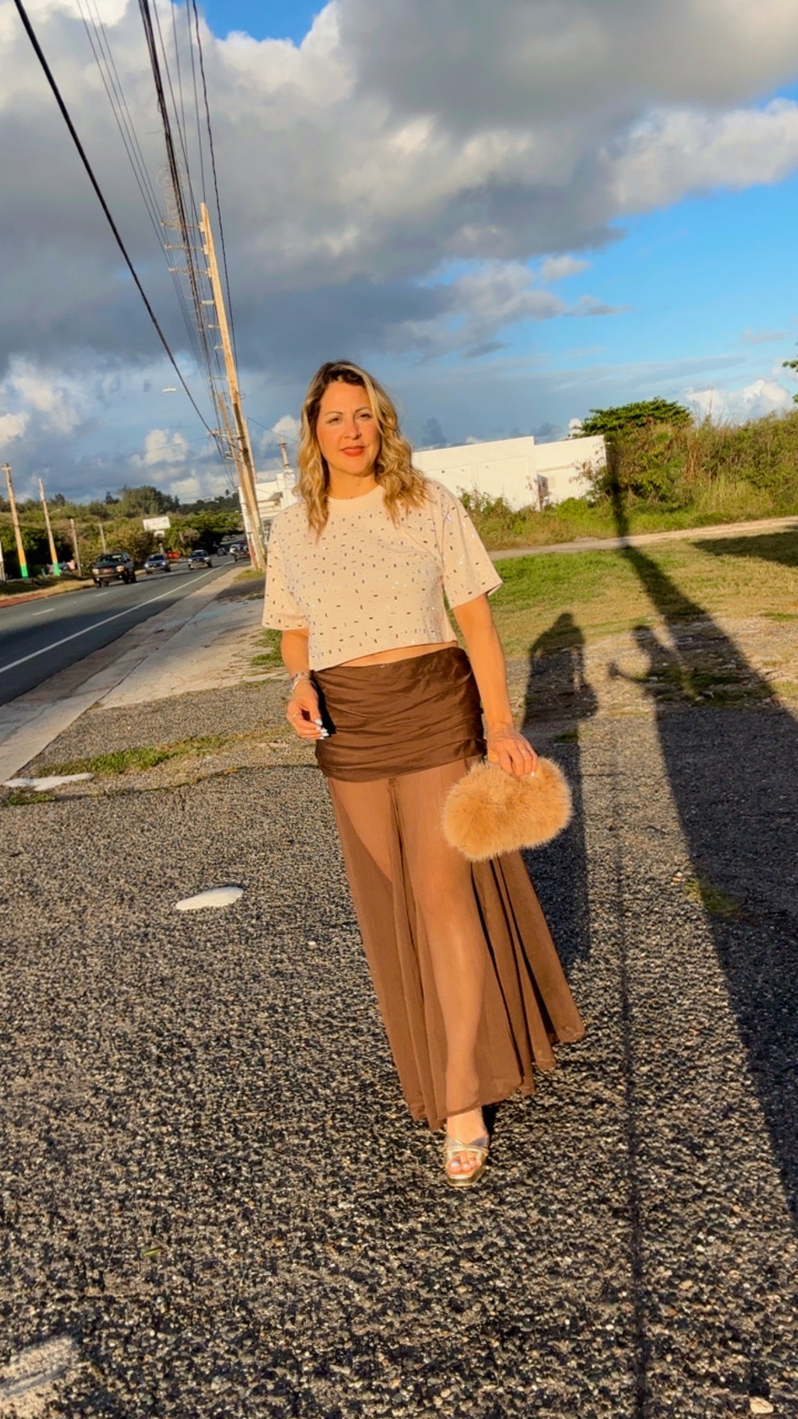 Chestnut Veil Skirt