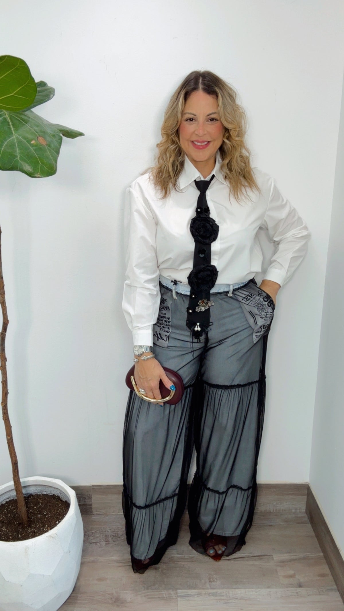 Noir Illusion Layered Jean