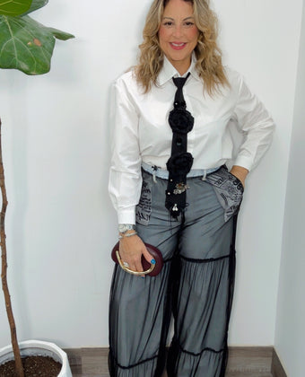 Noir Illusion Layered Jean