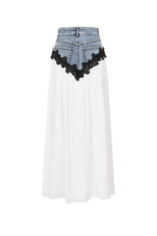 Runway Contrast Denim Skirt Pre order