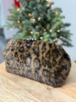 Leopard Luxe Kiss-Lock Clutch