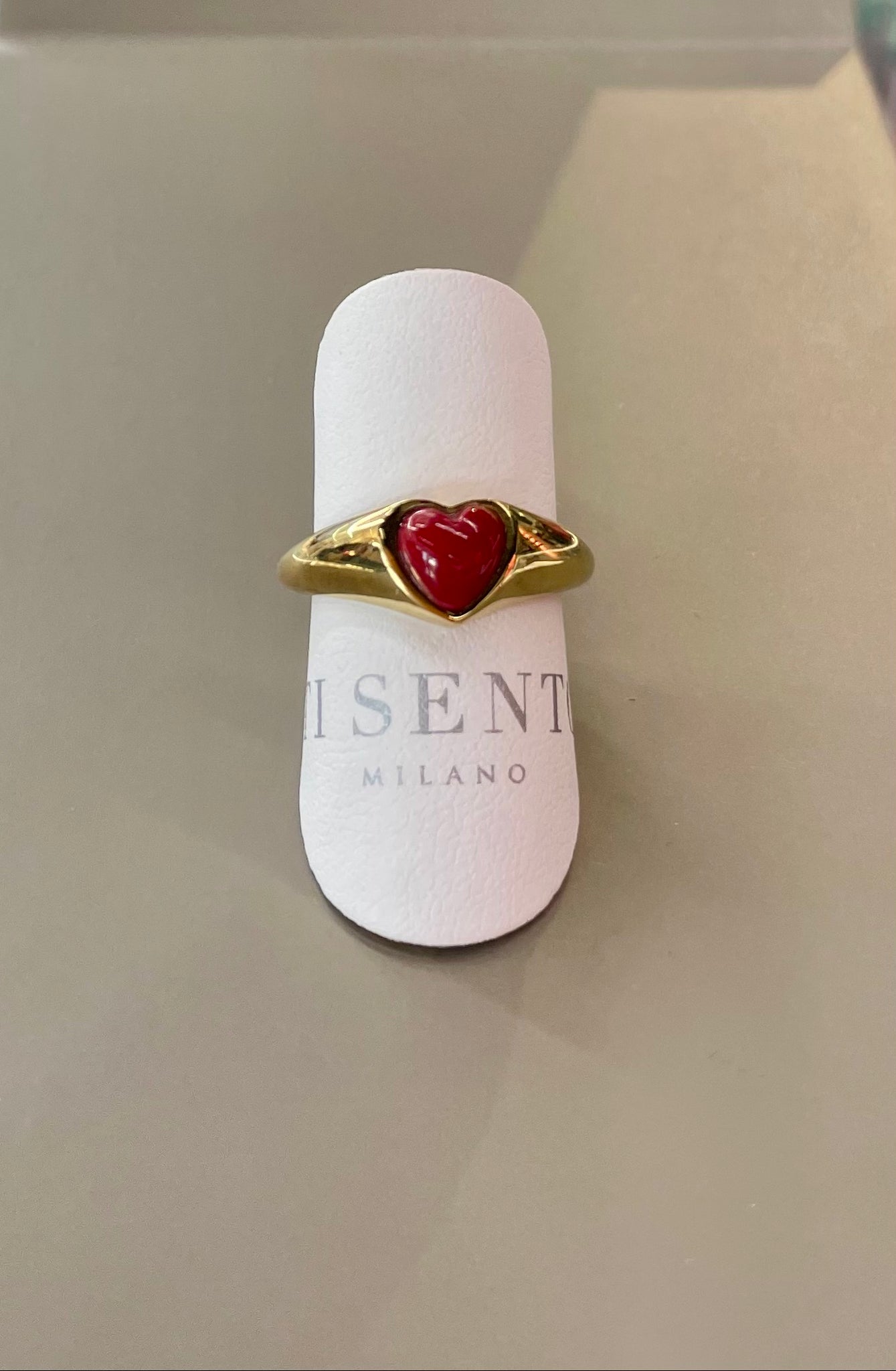 Tisento Red Heart Ring