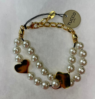 Tucco Gold Hearts Bracelet