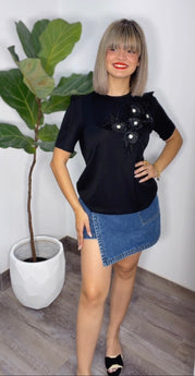 Black Flowers Shirt