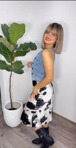 Black Cow Skirt