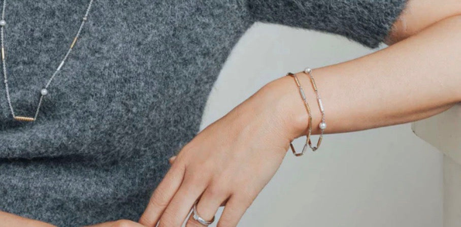 TI SentoTWO TONE & PEARL BRACELET