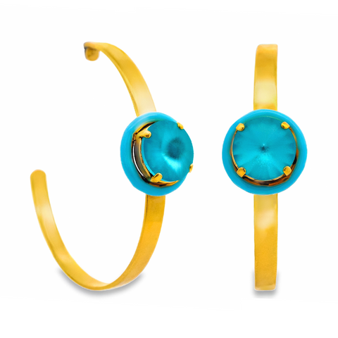 TOVA Earring  Turquoise Hoops