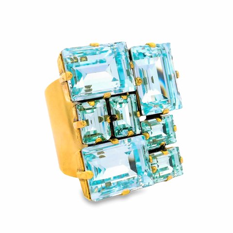 TOVA Blue & Blue Gold Ring