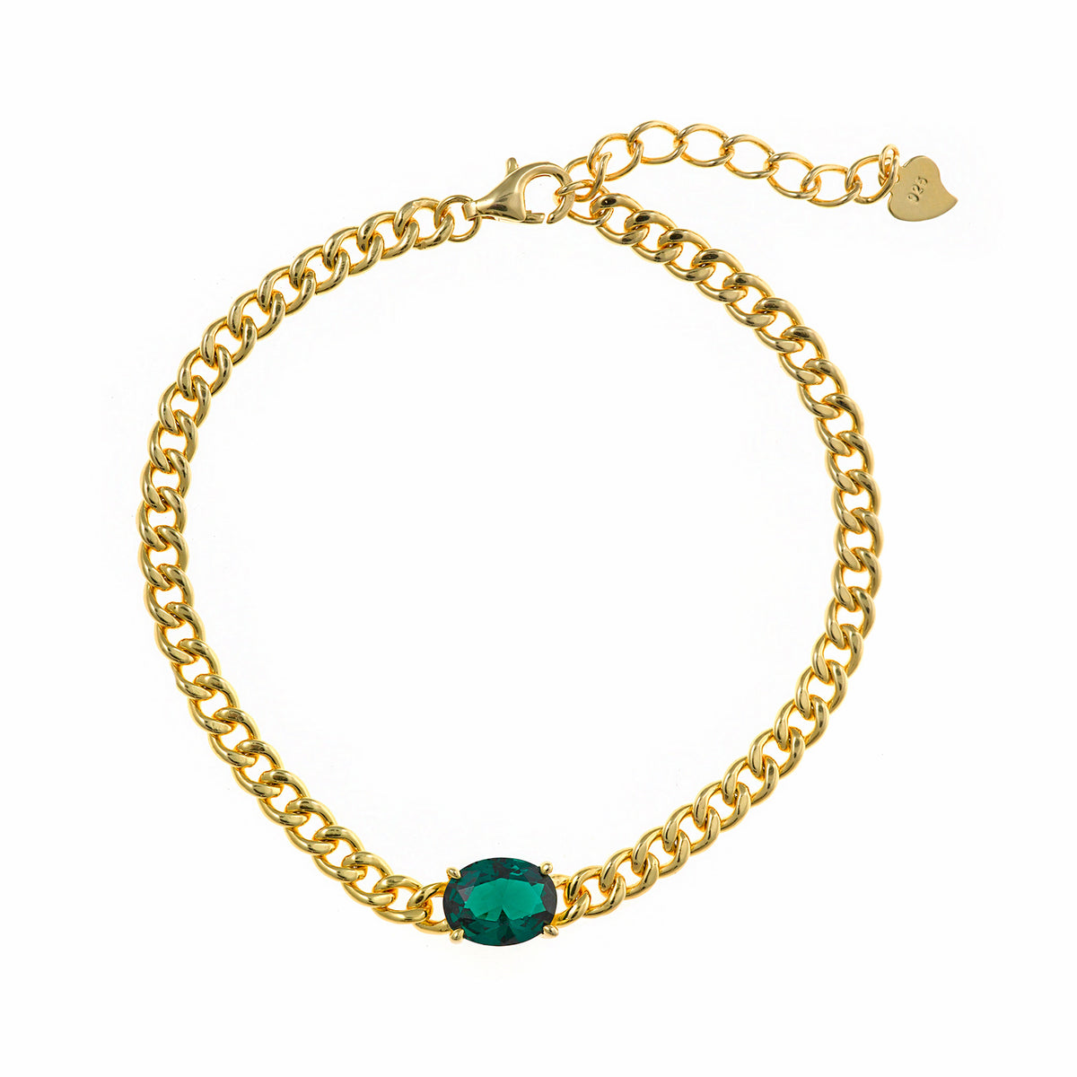 Salvatore Long Green Gem Earring