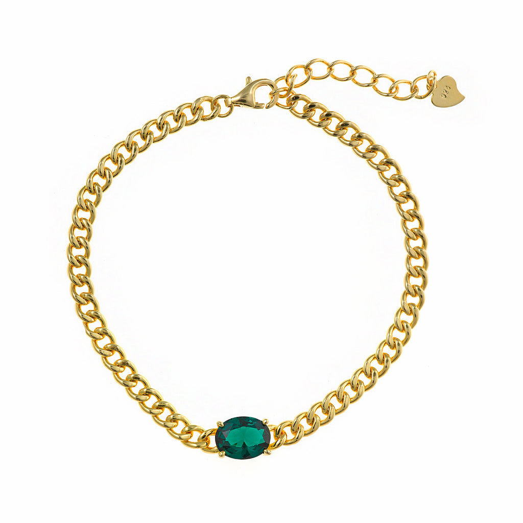 Salvatore Green Gem Necklace