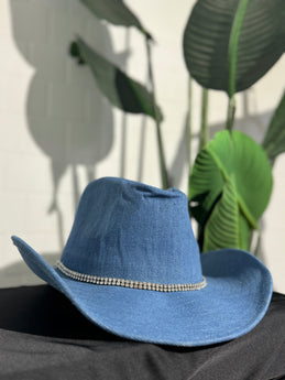 Dark Denim Cow Girl Hat