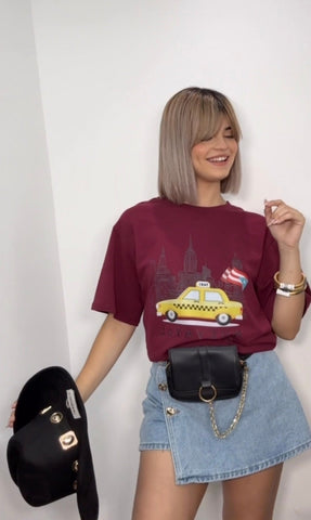 Nueva Yol Burgundy Over Size Shirt