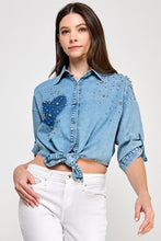 Denim Heart Love Top