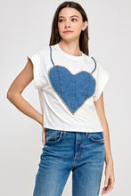 Heart Denim White Shirt