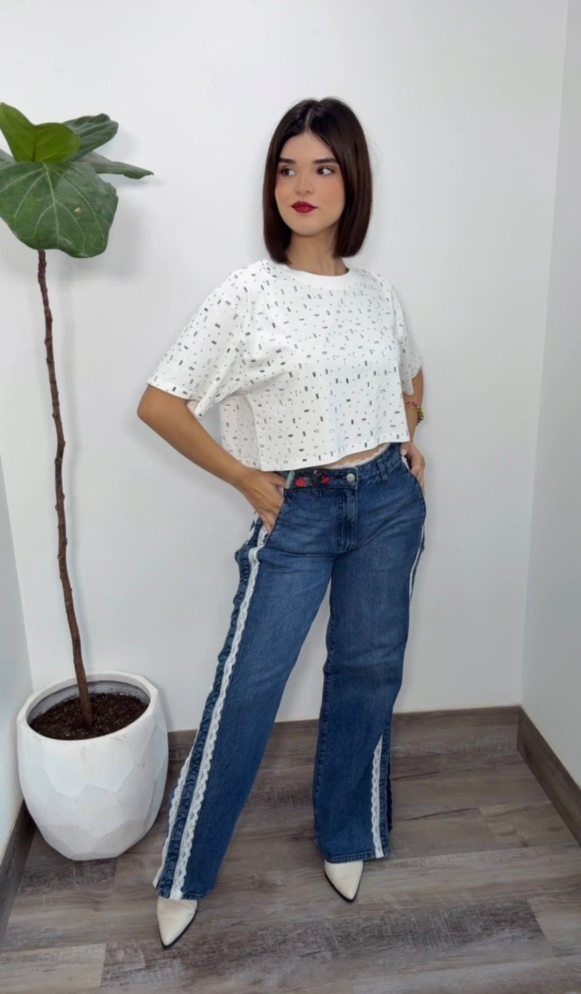 Cloud Dancer Glitter Top