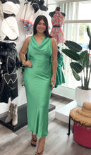 Valentina Green Satin Dress