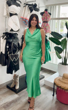 Valentina Green Satin Dress