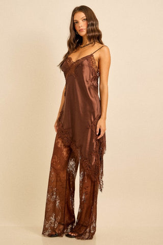 (Pre-Order) Amara Lace Dusk Satin Set