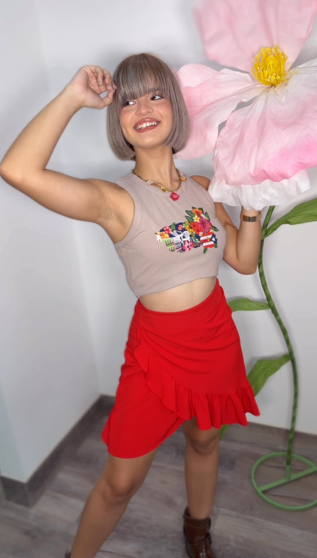 Jíbara Roja Wrap Around Mini Skirt