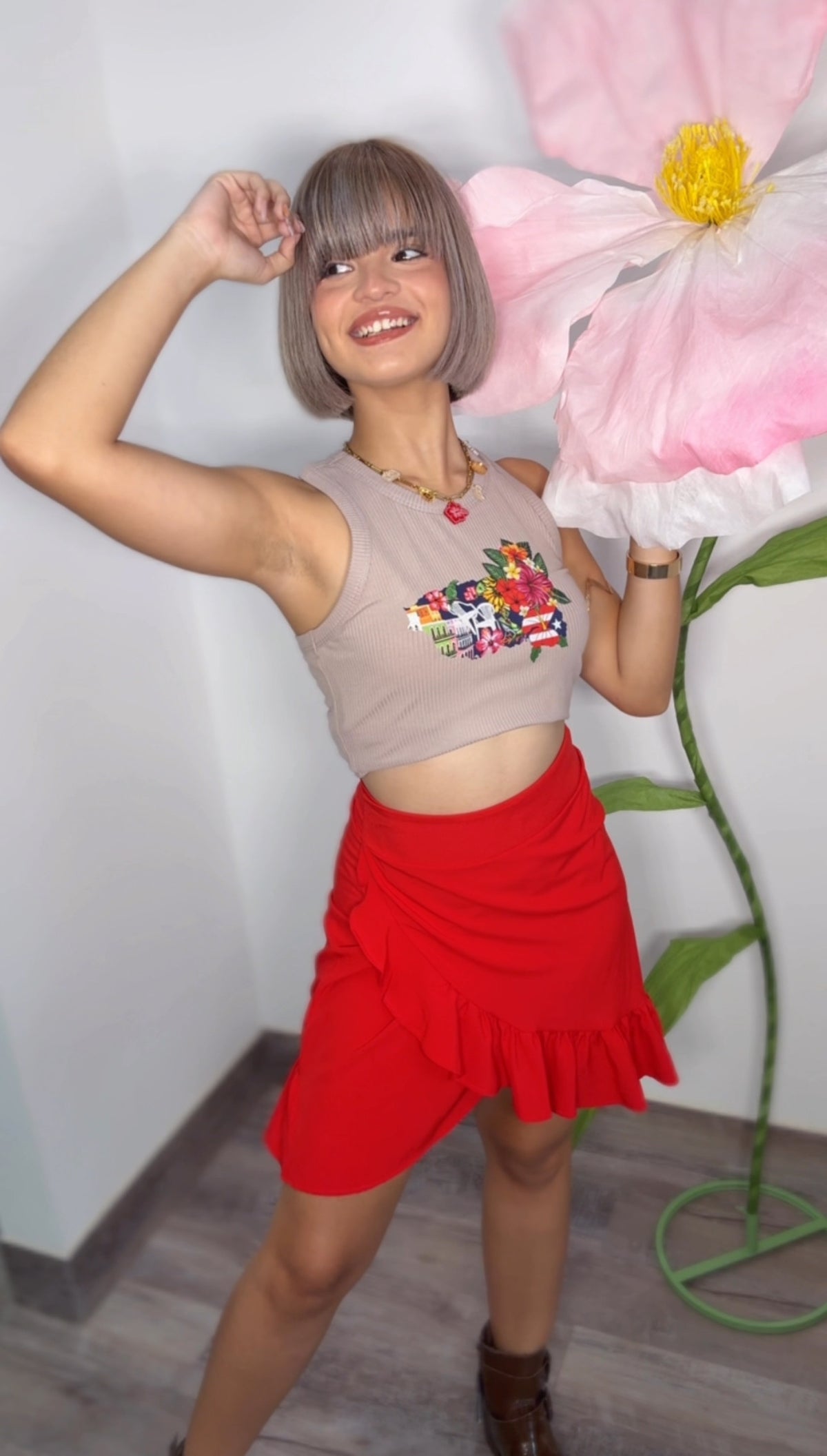 Jíbara Roja Wrap Around Mini Skirt