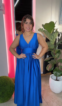 Royal Blue Satin Formal Dress