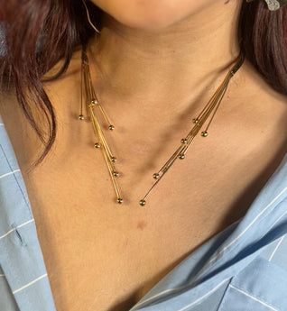 Multiple Dots Gold Necklace