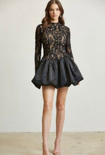 Black Lace Balloon Dress