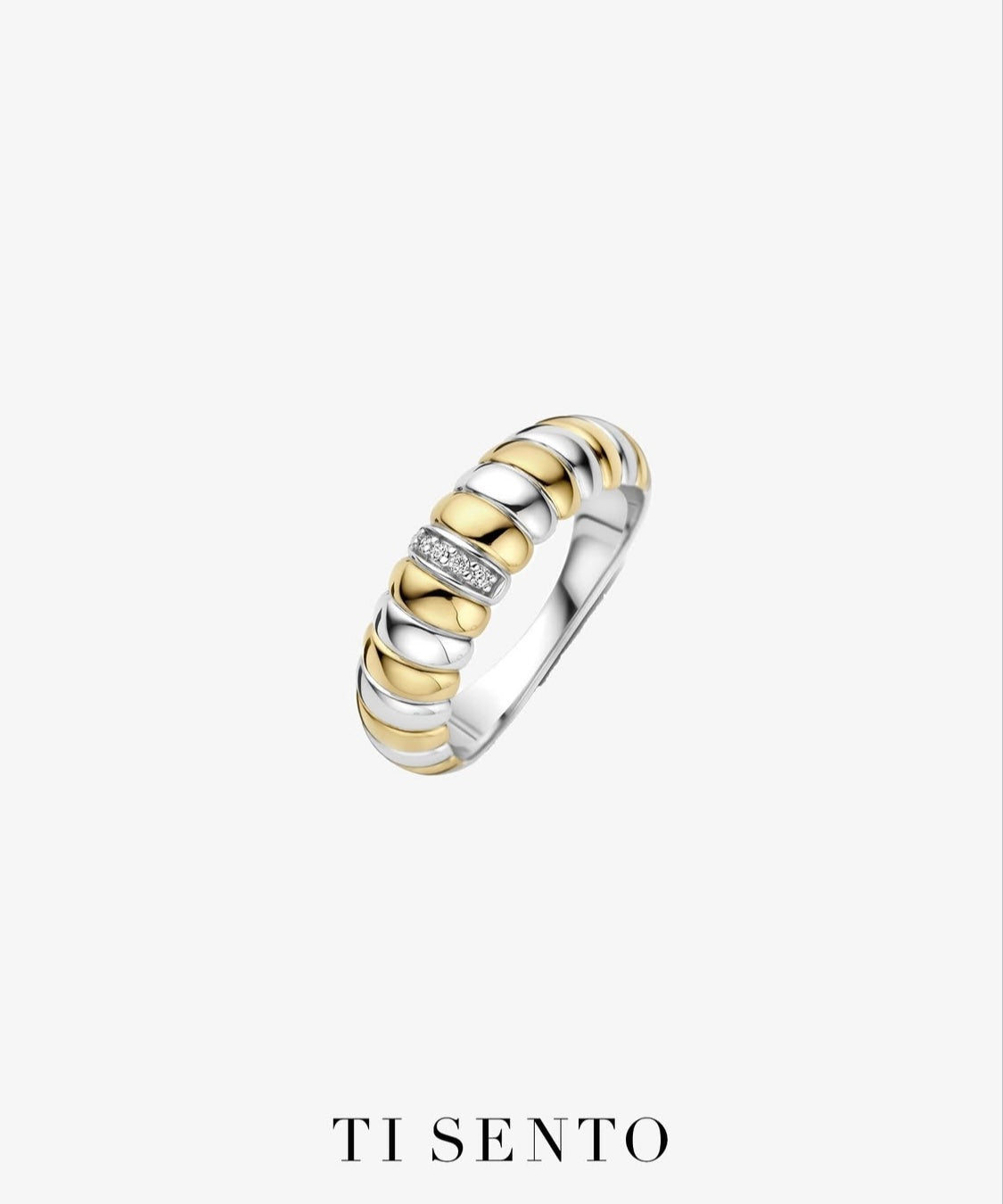 Ti Sento Twisted Two Tone Ring