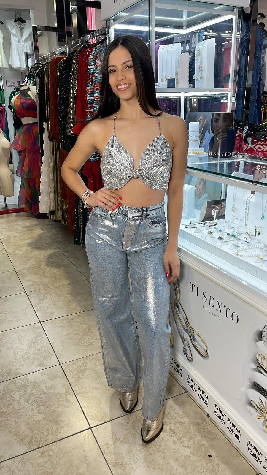 Silver Bow Top