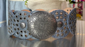 Metal Denim Boho Belt