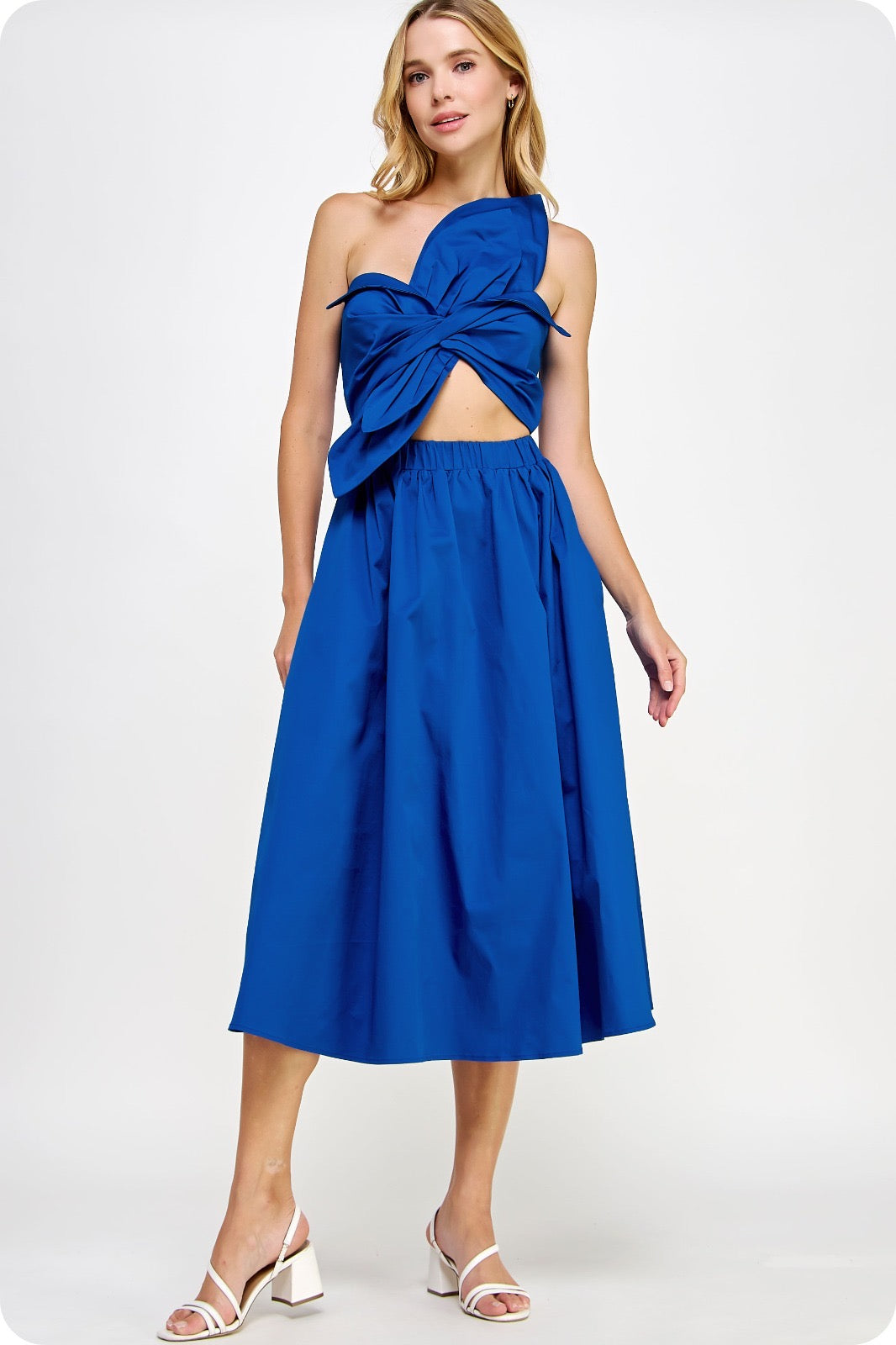 Twist Royal Blue Midi Dress